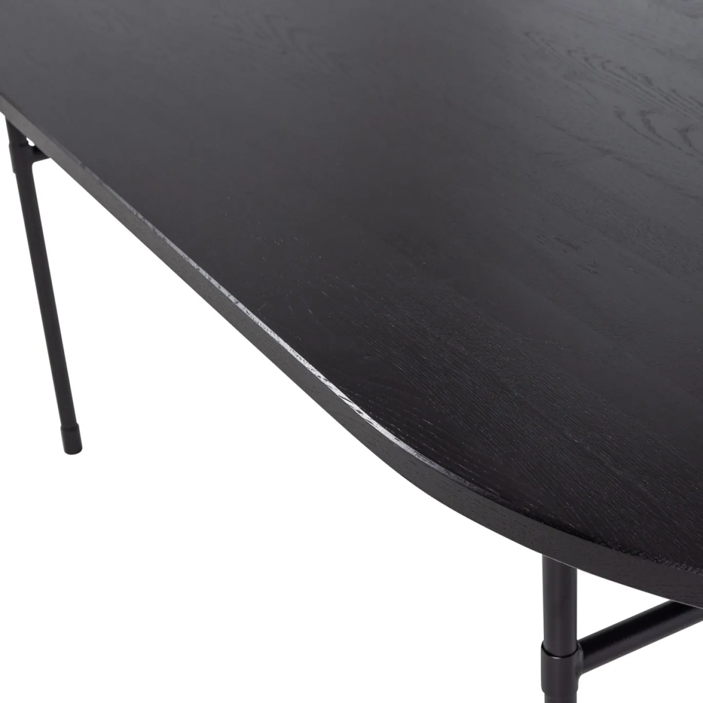 Woood Eettafel Arthur Ovaal Met H-poot Eiken Zwart
