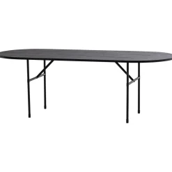 Woood Eettafel Arthur Ovaal Met H-poot Eiken Zwart