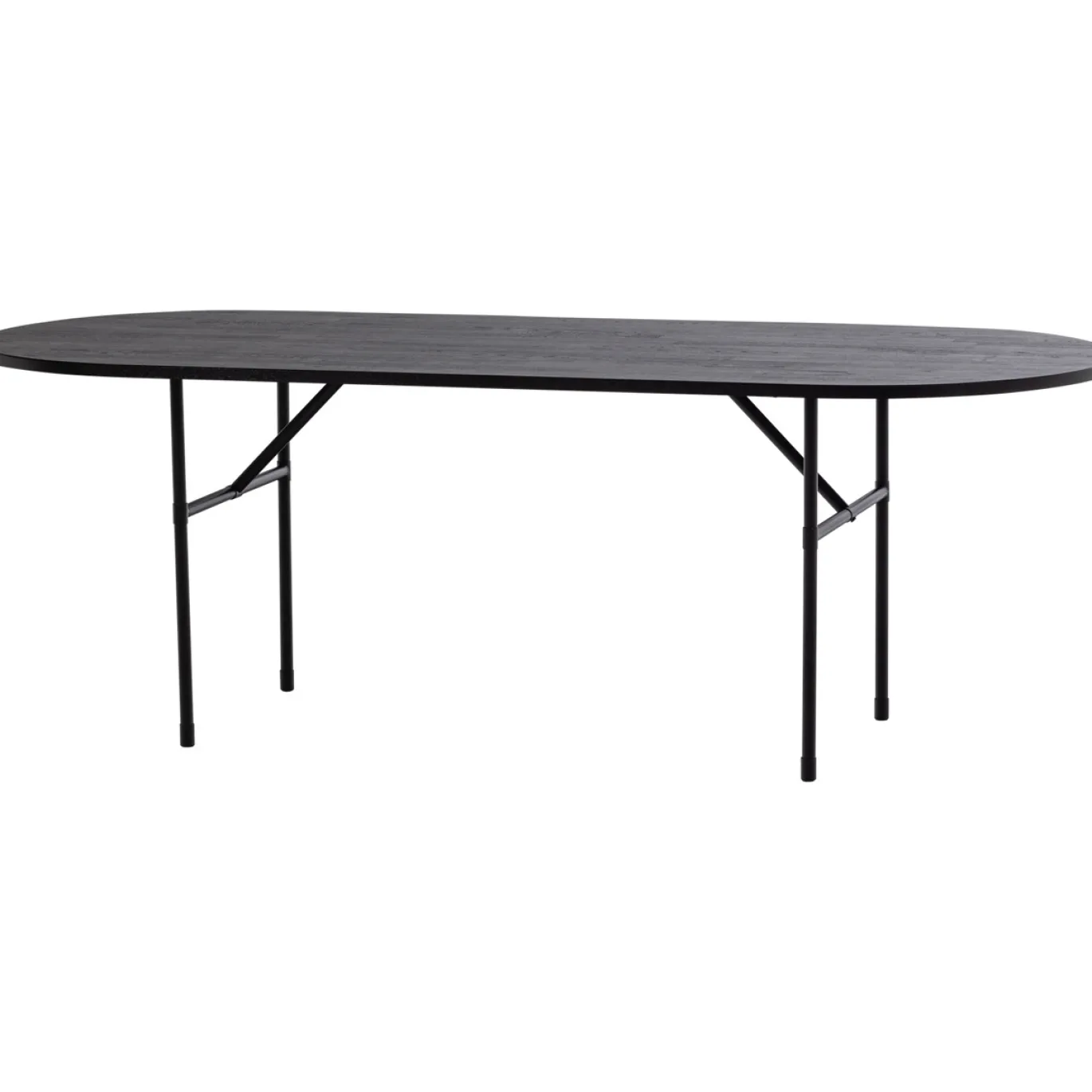 Woood Eettafel Arthur Ovaal Met H-poot Eiken Zwart