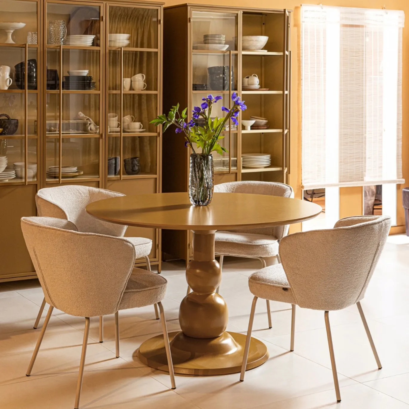 Woood Eettafel Blanco Honinggeel Ø120cm