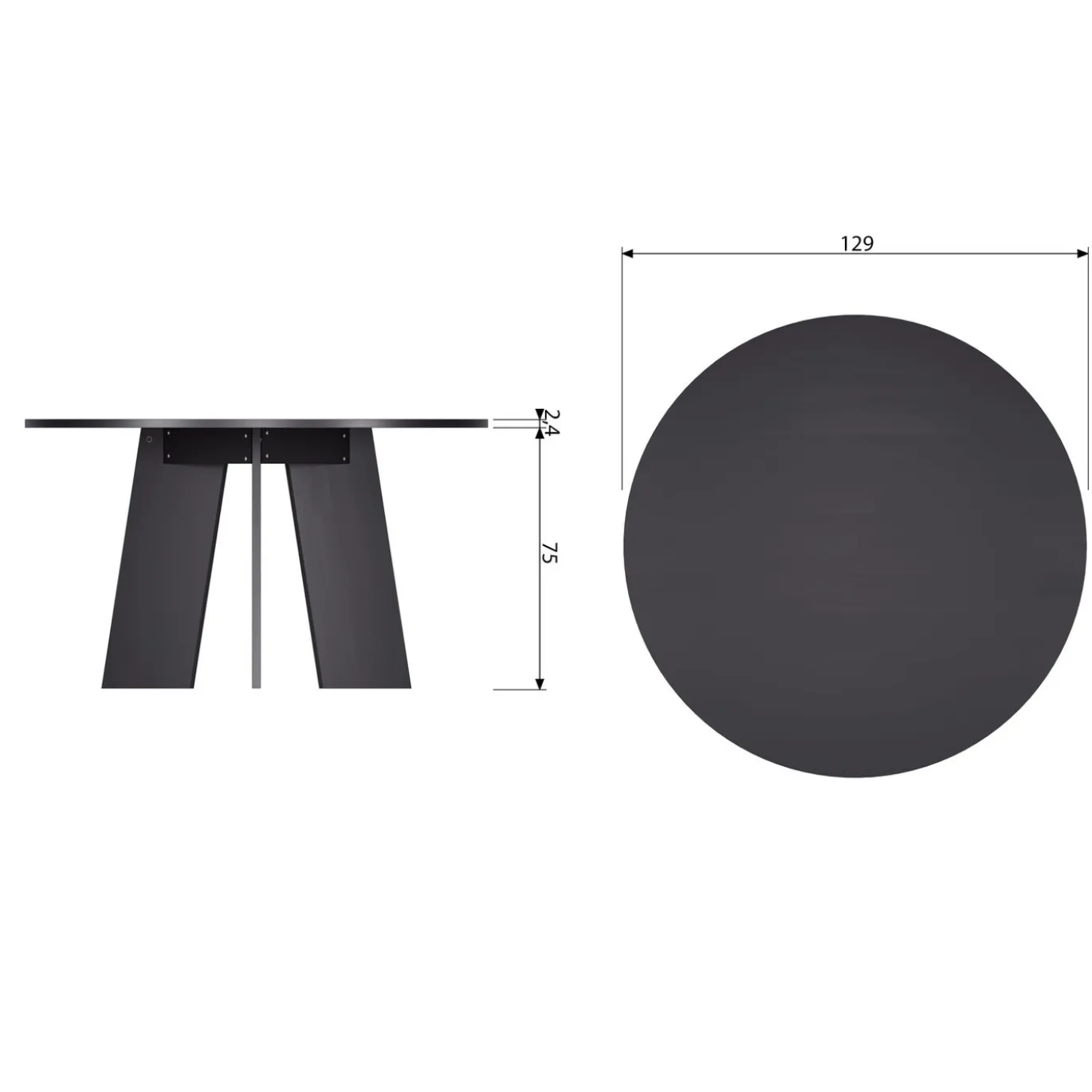 Woood Eettafel Fries Eiken Blacknight Ø129cm