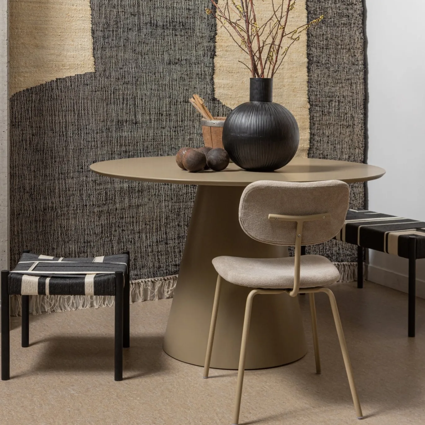 Woood Eettafel Jorre Mdf Militair Bruin Ø120cm