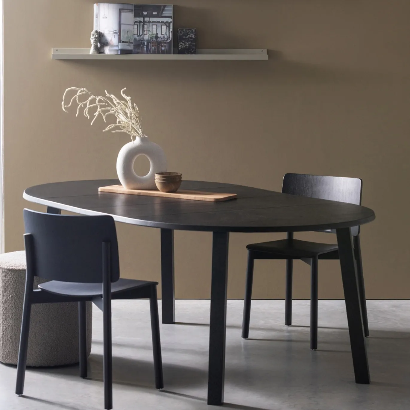 Woood Eettafel Lange Jan Uitschuifbaar Rond Eiken Blacknight