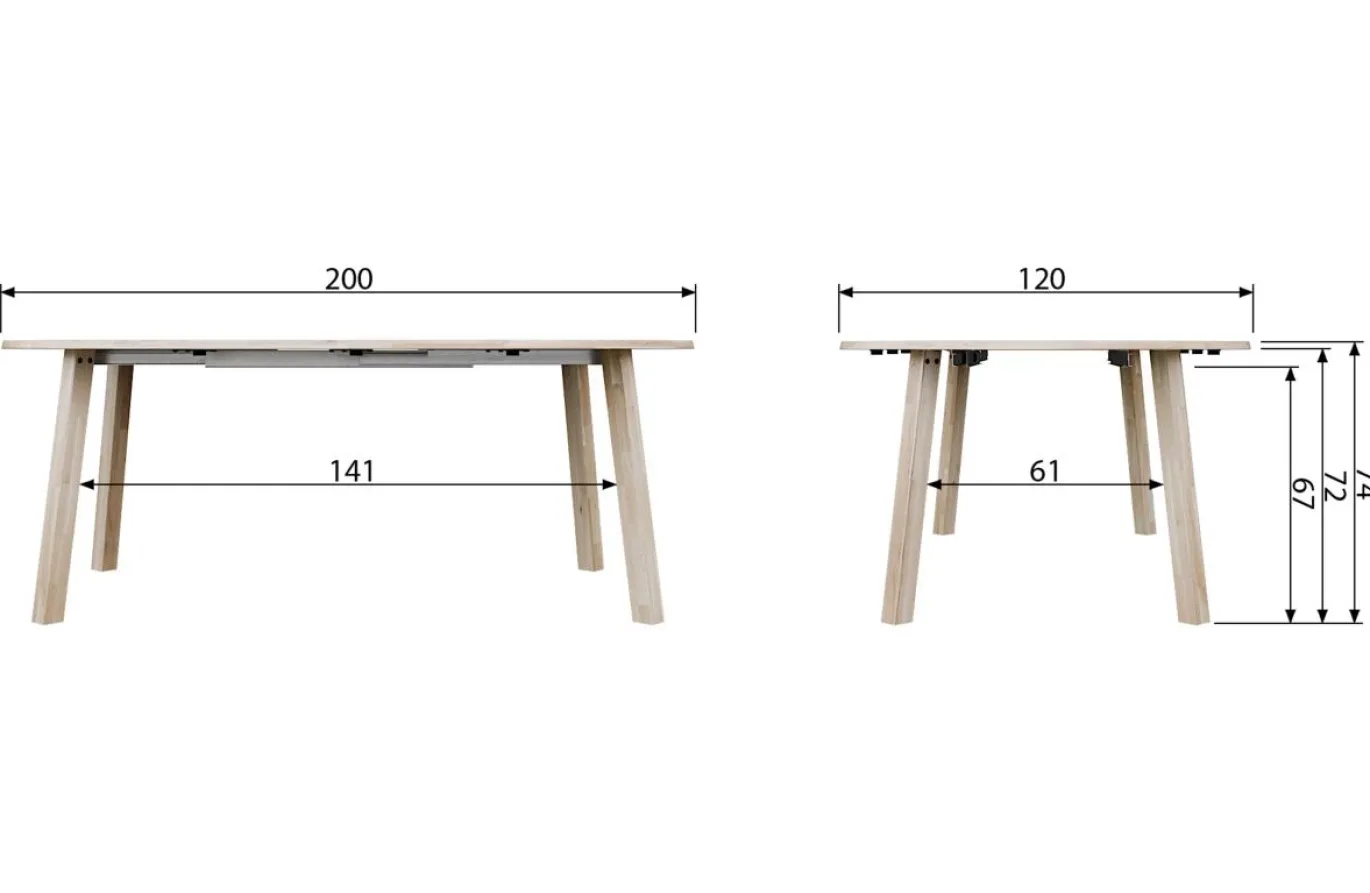 Woood Eettafel Lange Jan Uitschuifbaar Rond Eiken Sydney