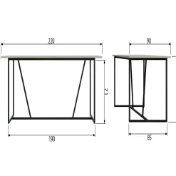 Woood Eettafel Silas Essen Dust 220cm