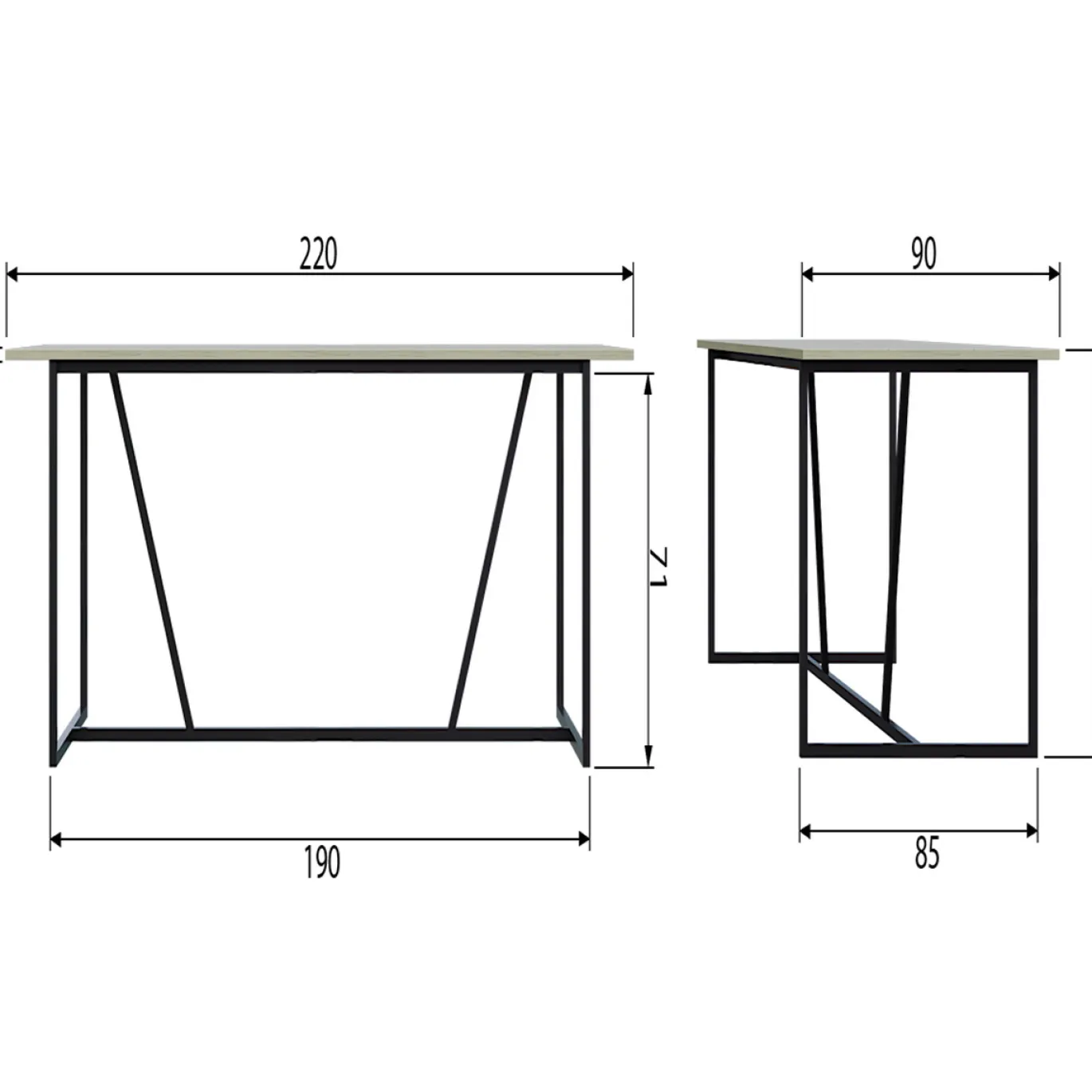 Woood Eettafel Silas Essen Dust 220cm