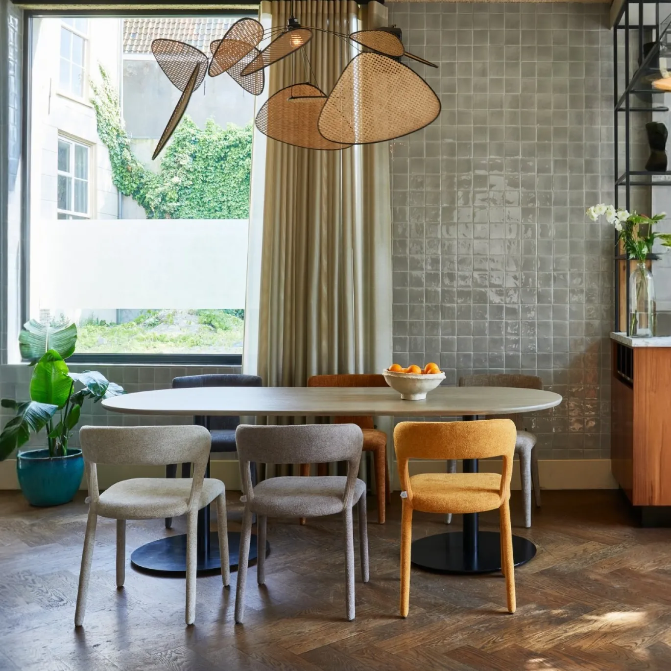 Woood Eettafel Tablo Ovaal Vl 220x90cm Pebble Grey/zwart