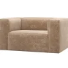 Woood Fauteuil Bean Chenille Velvet Perzikroze