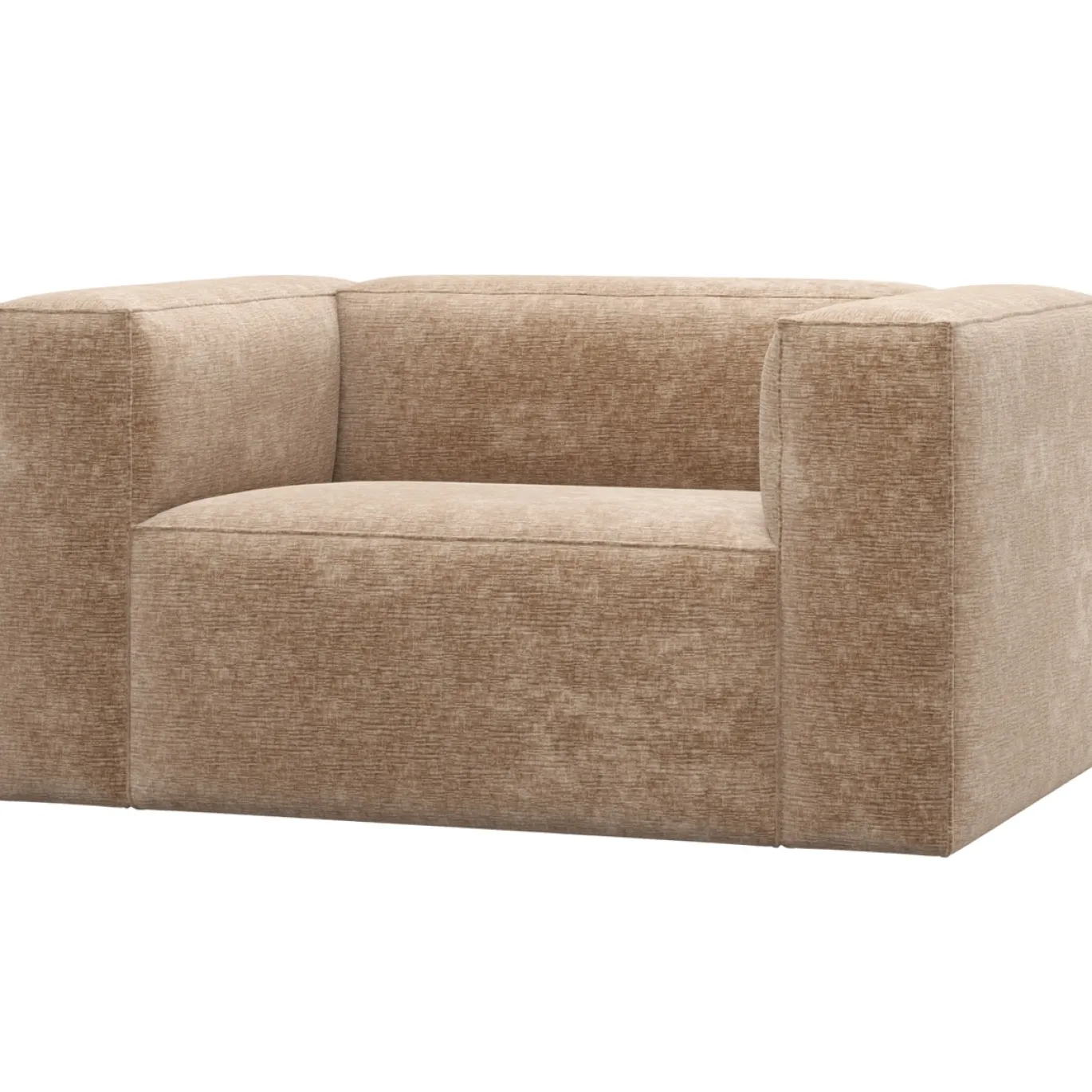 Woood Fauteuil Bean Chenille Velvet Perzikroze