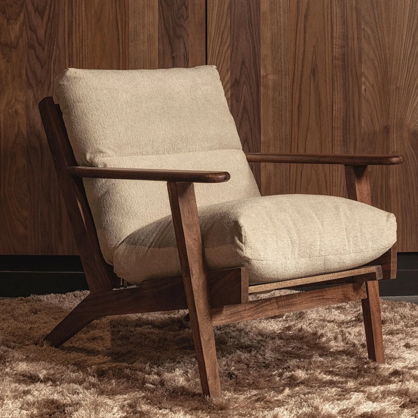 Woood Fauteuil Houston Bouclé/Acacia
