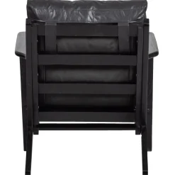 Woood Fauteuil Houston Leer Zwart