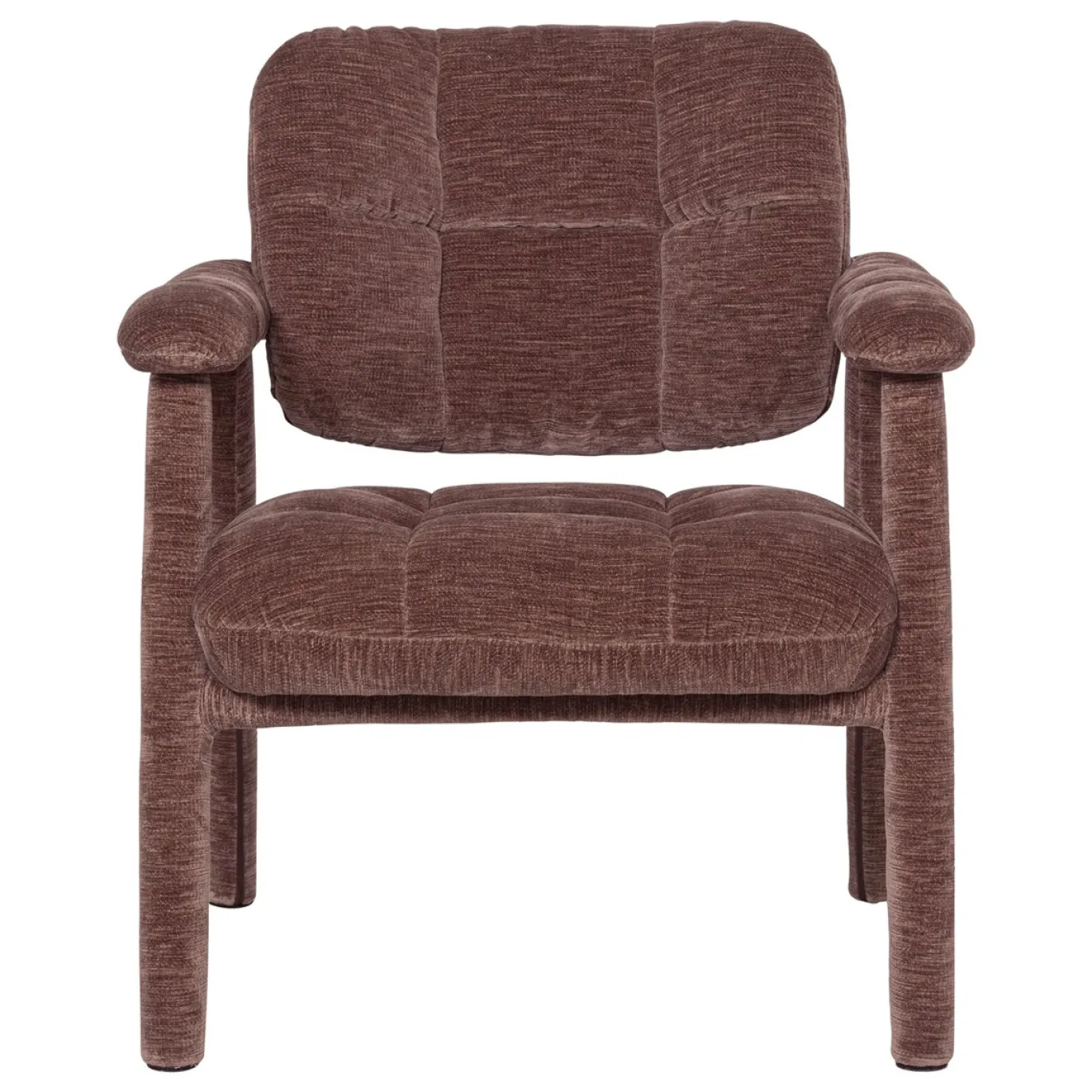 Woood Fauteuil Loom Chenille Structuur Oudroze