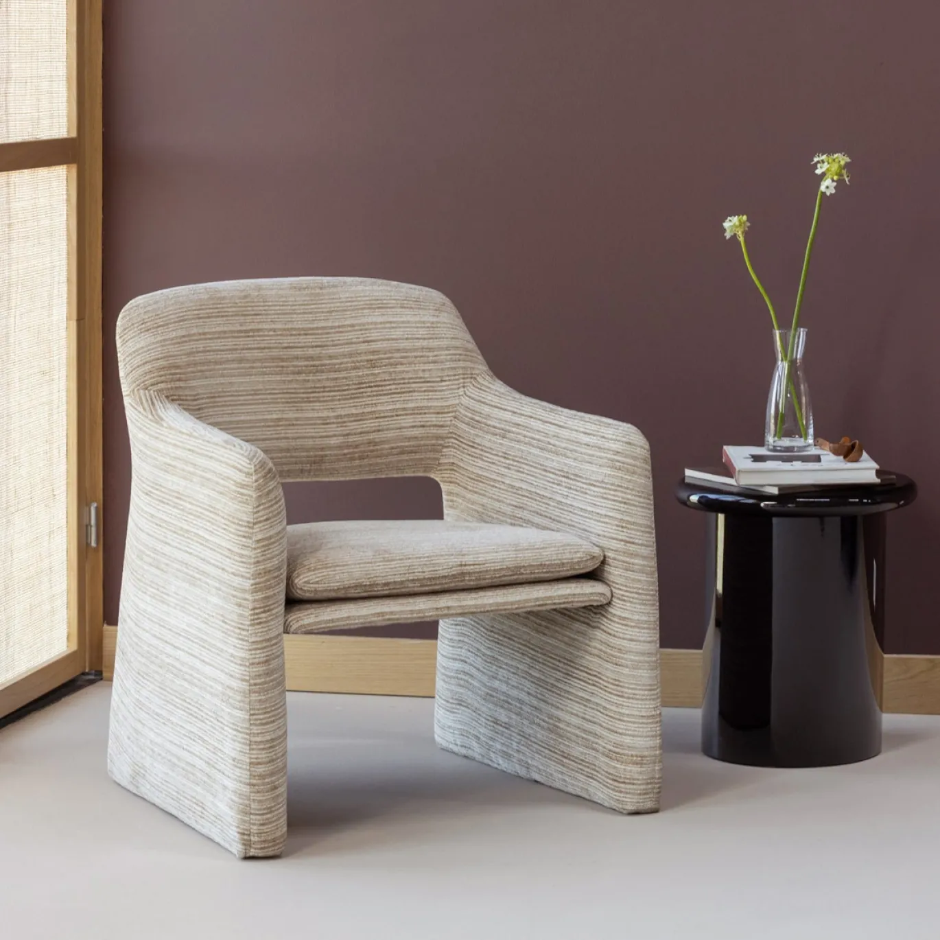 Woood Fauteuil Lyric Streep Dessin Naturel