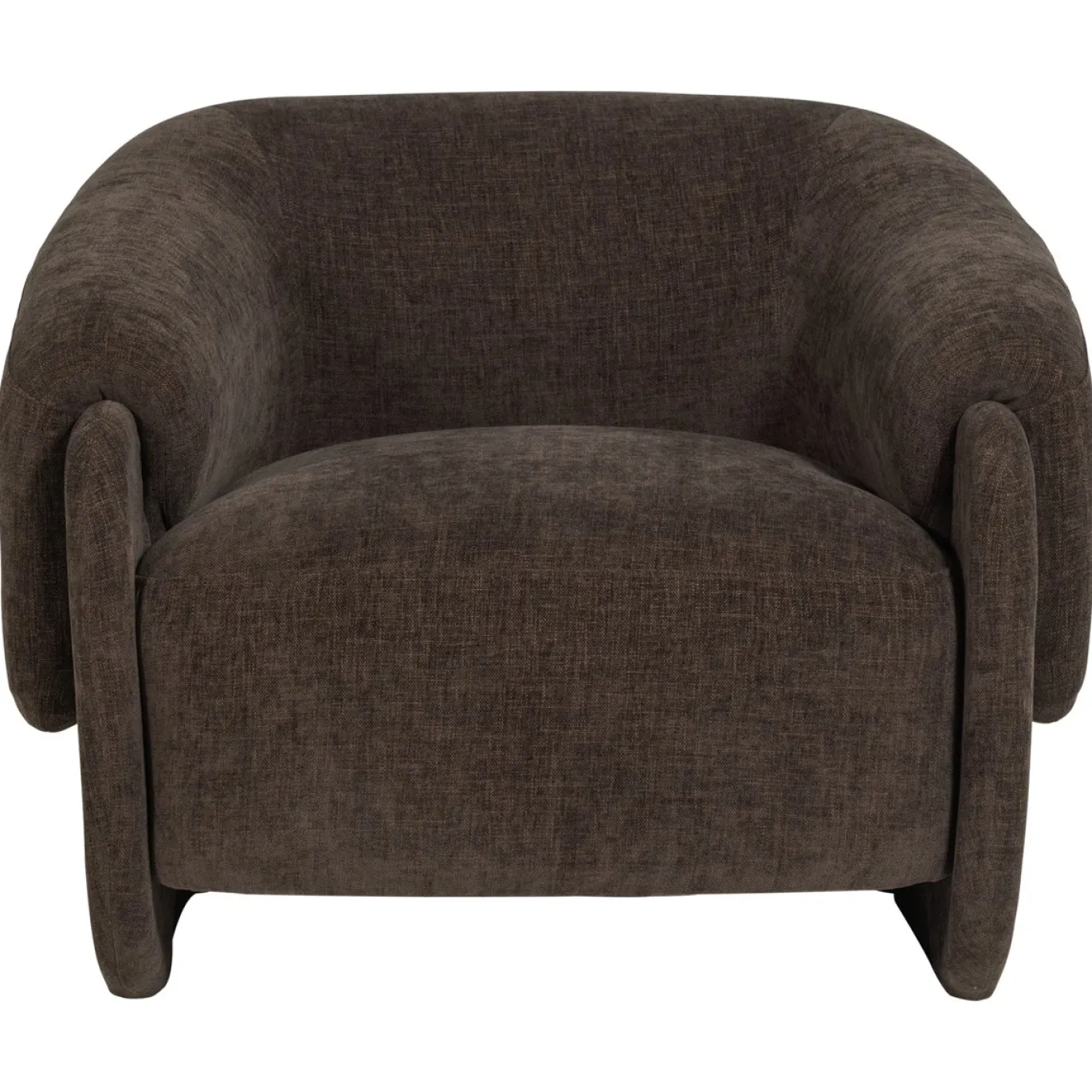 Woood Fauteuil Moru Chenille Donkerbruin