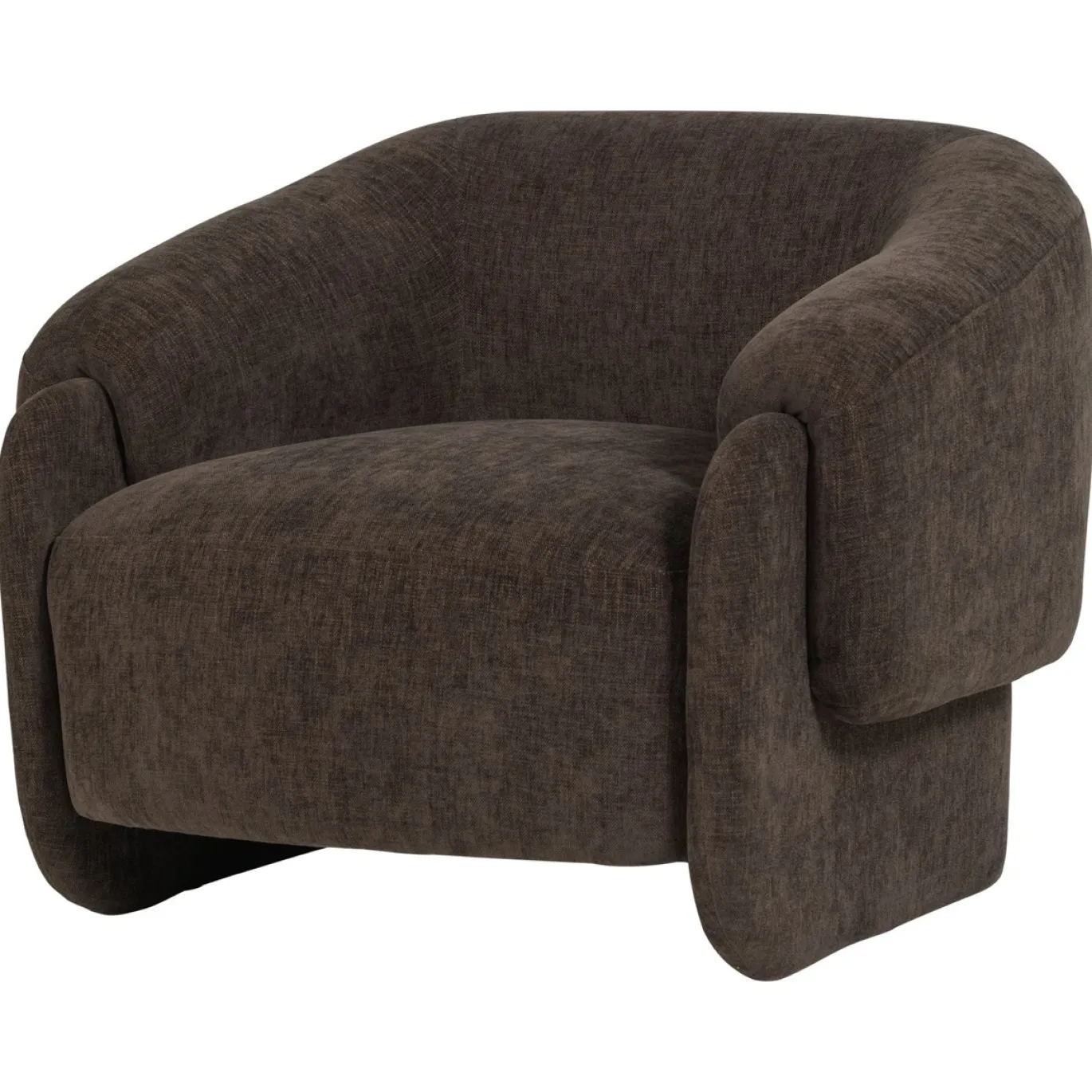 Woood Fauteuil Moru Chenille Donkerbruin