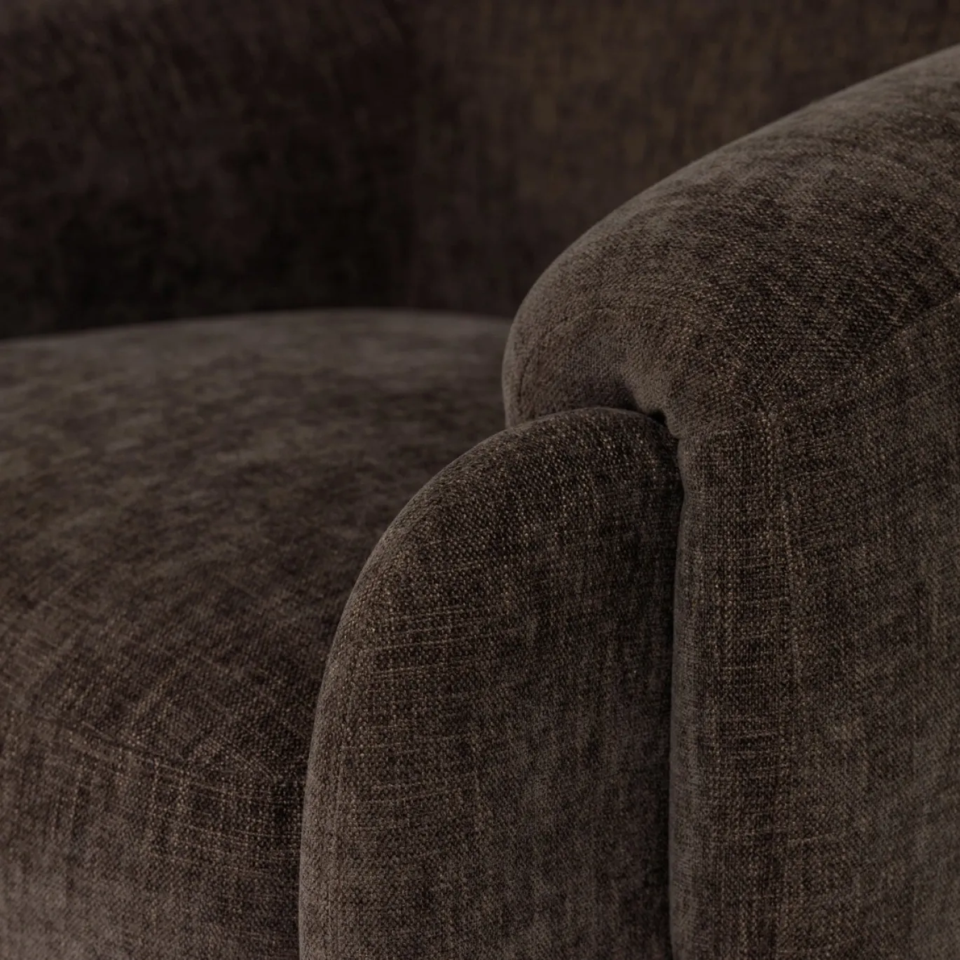Woood Fauteuil Moru Chenille Donkerbruin