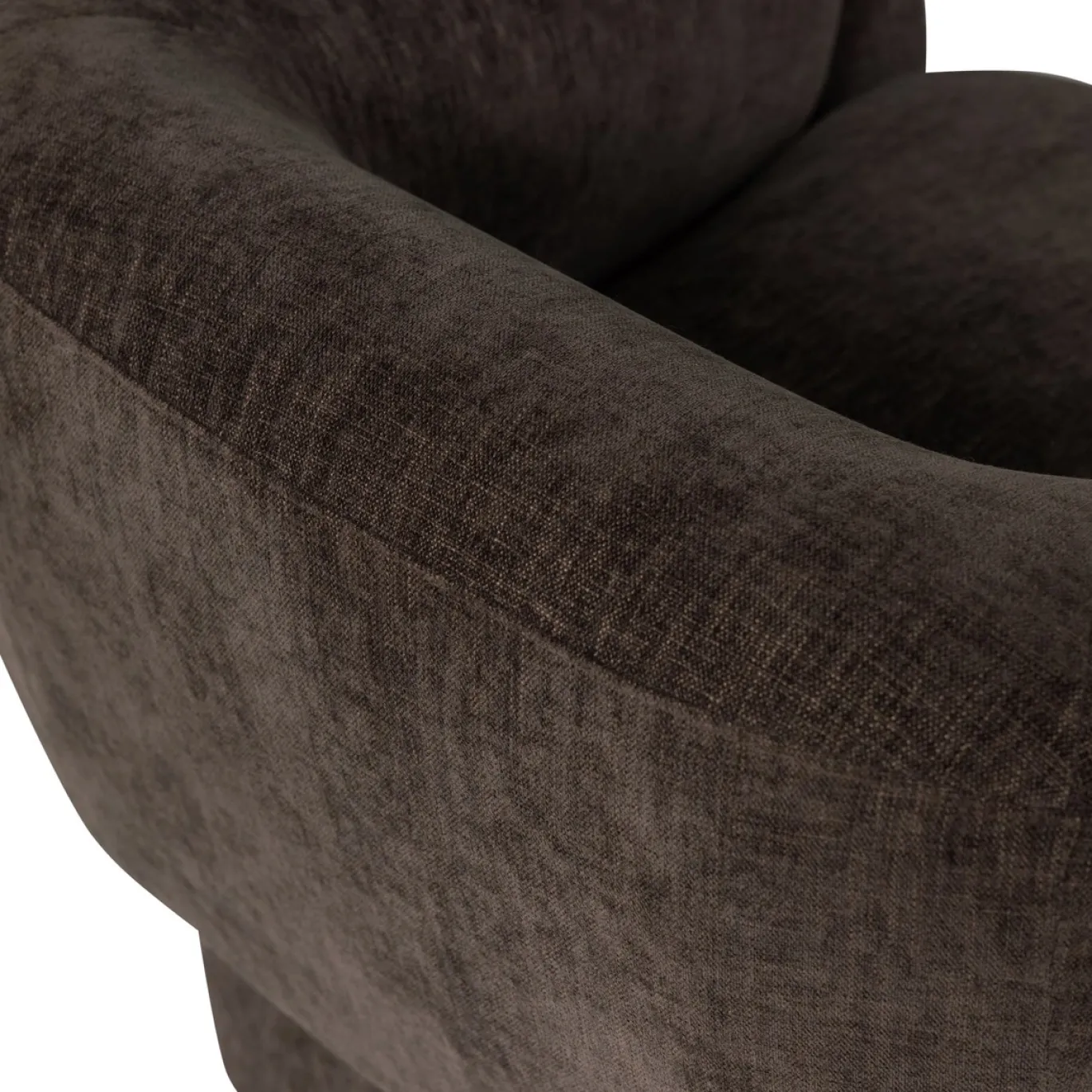 Woood Fauteuil Moru Chenille Donkerbruin