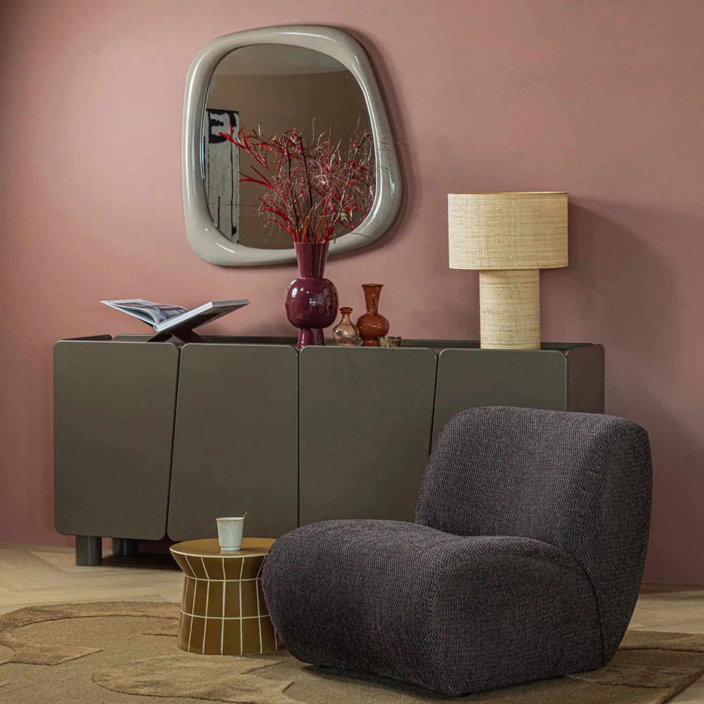 Woood Fauteuil Nomu Grove Chenille Antraciet