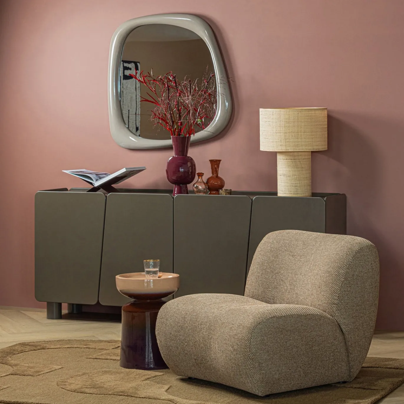 Woood Fauteuil Nomu Grove Chenille Lichtbruin