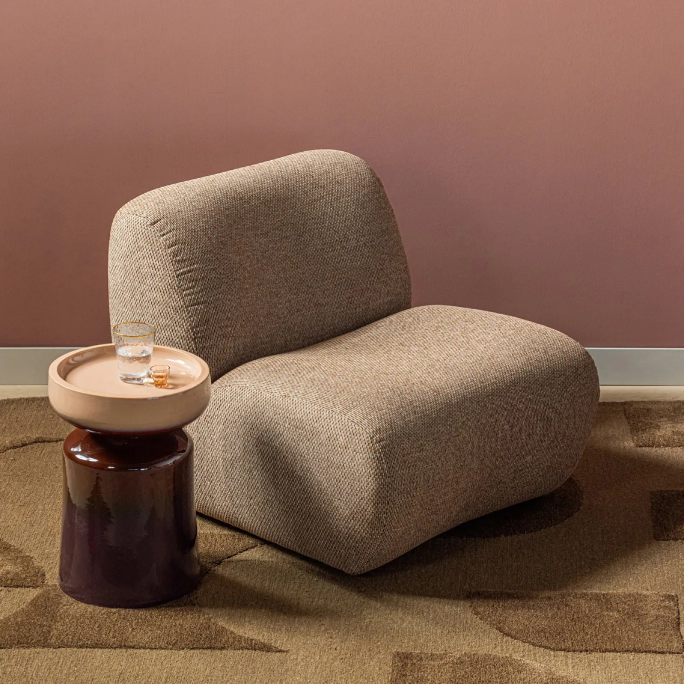 Woood Fauteuil Nomu Grove Chenille Lichtbruin