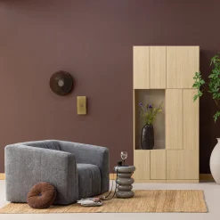 Woood Fauteuil Omaire Chenille Grijs