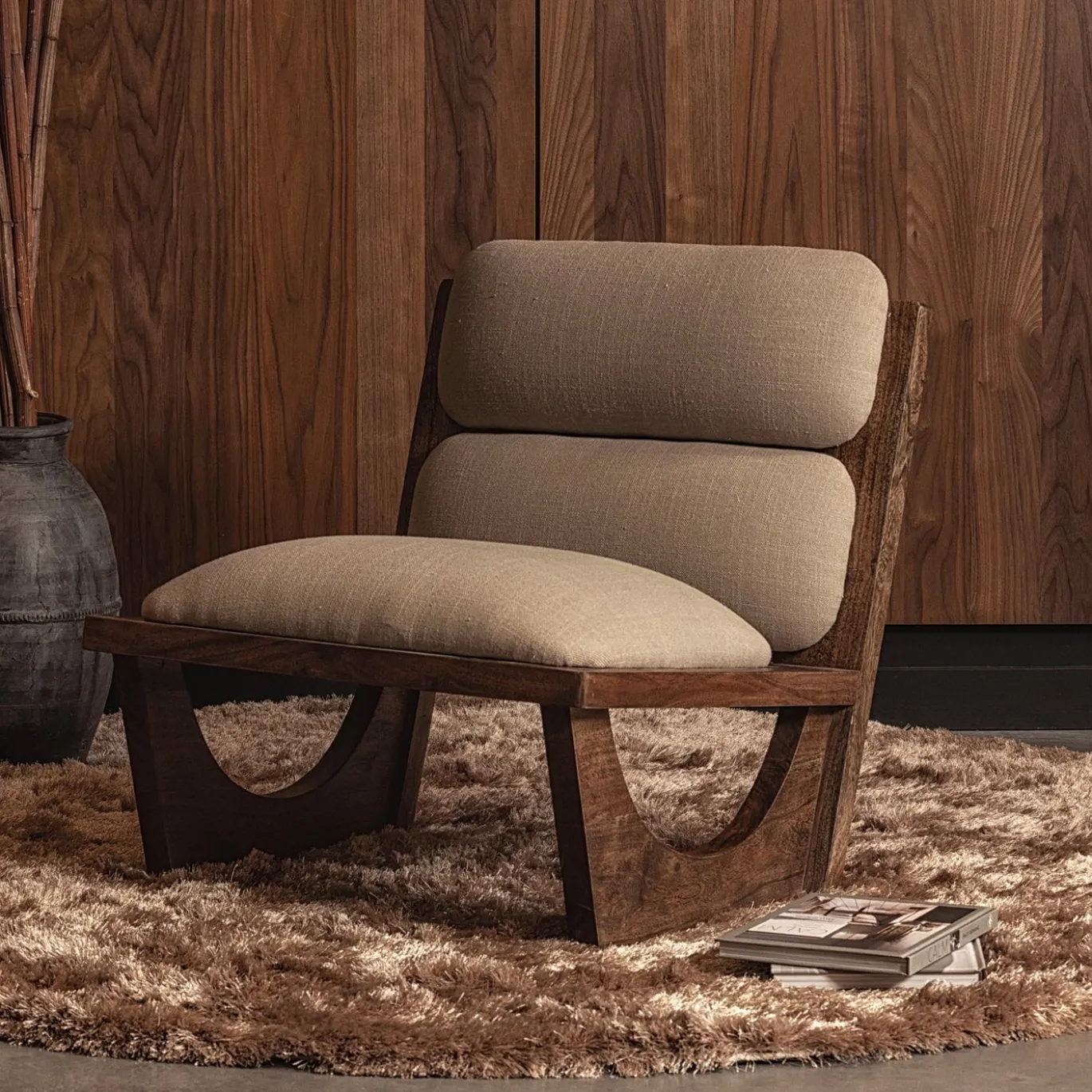 Woood Fauteuil Opulent Bouclé/Acacia
