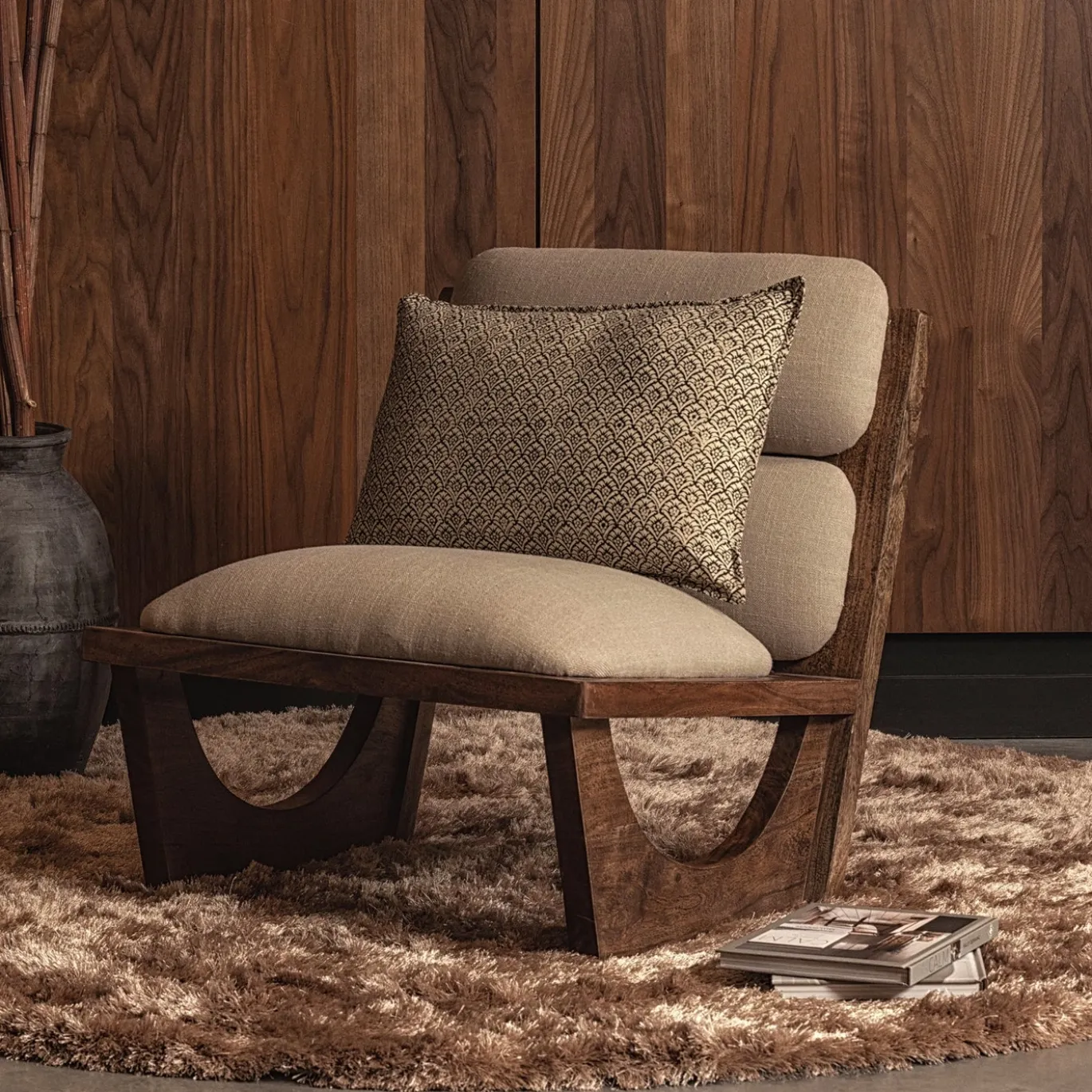 Woood Fauteuil Opulent Bouclé/Acacia