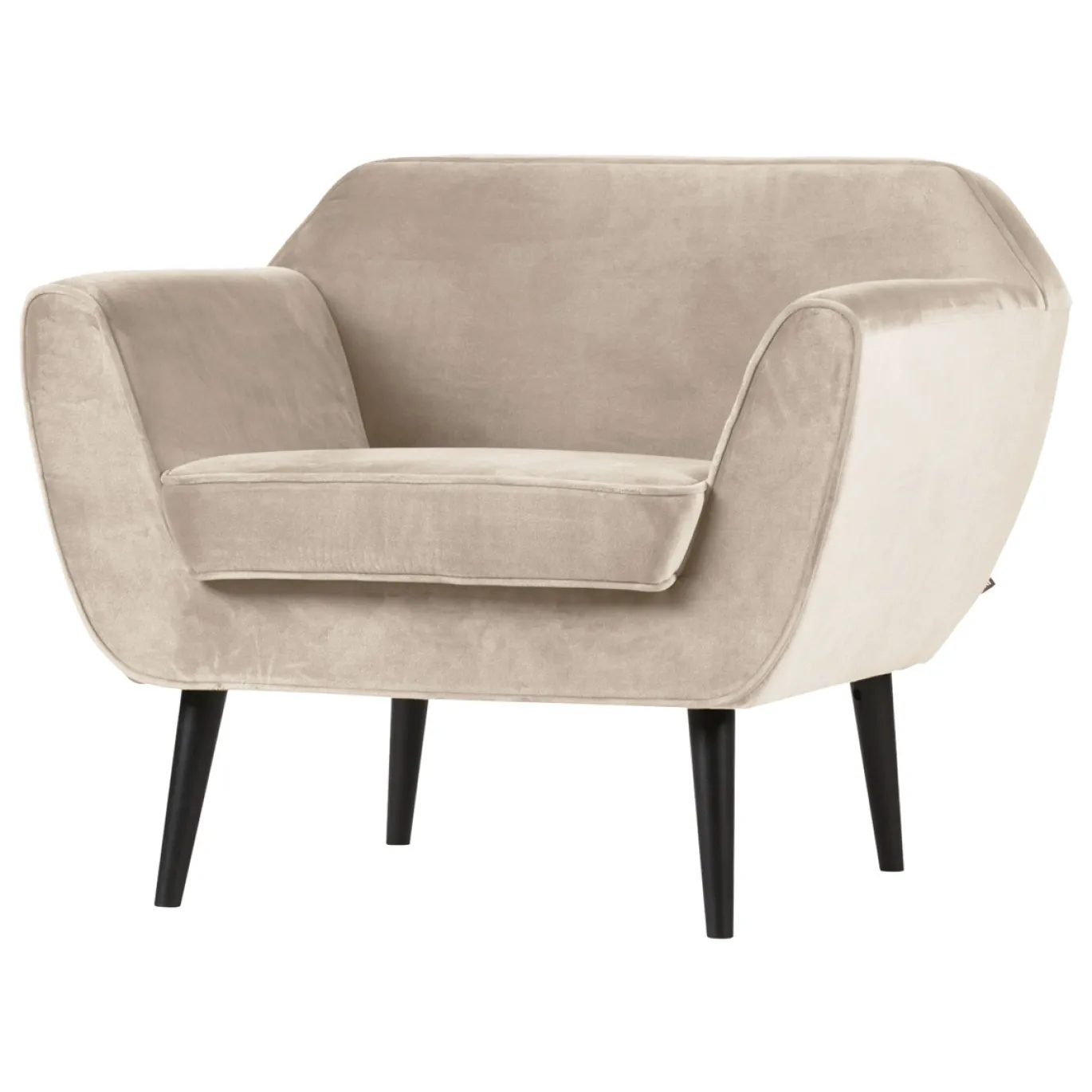 Woood Fauteuil Rocco Fluweel Off White