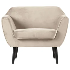Woood Fauteuil Rocco Fluweel Off White