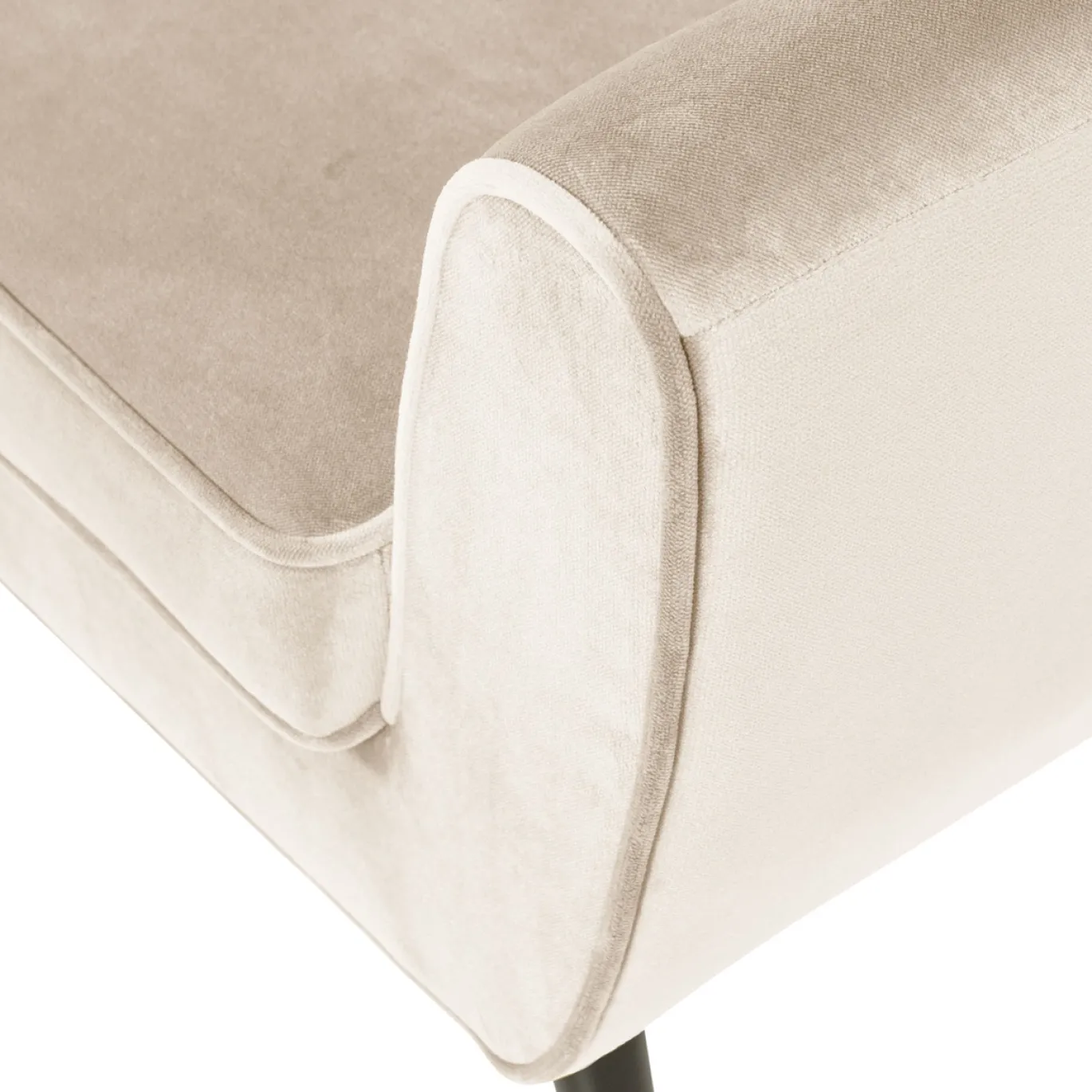 Woood Fauteuil Rocco Fluweel Off White
