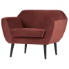 Woood Fauteuil Rocco Fluweel Bordeauxrood