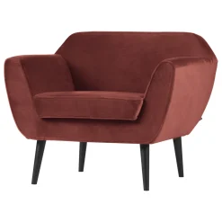 Woood Fauteuil Rocco Fluweel Bordeauxrood