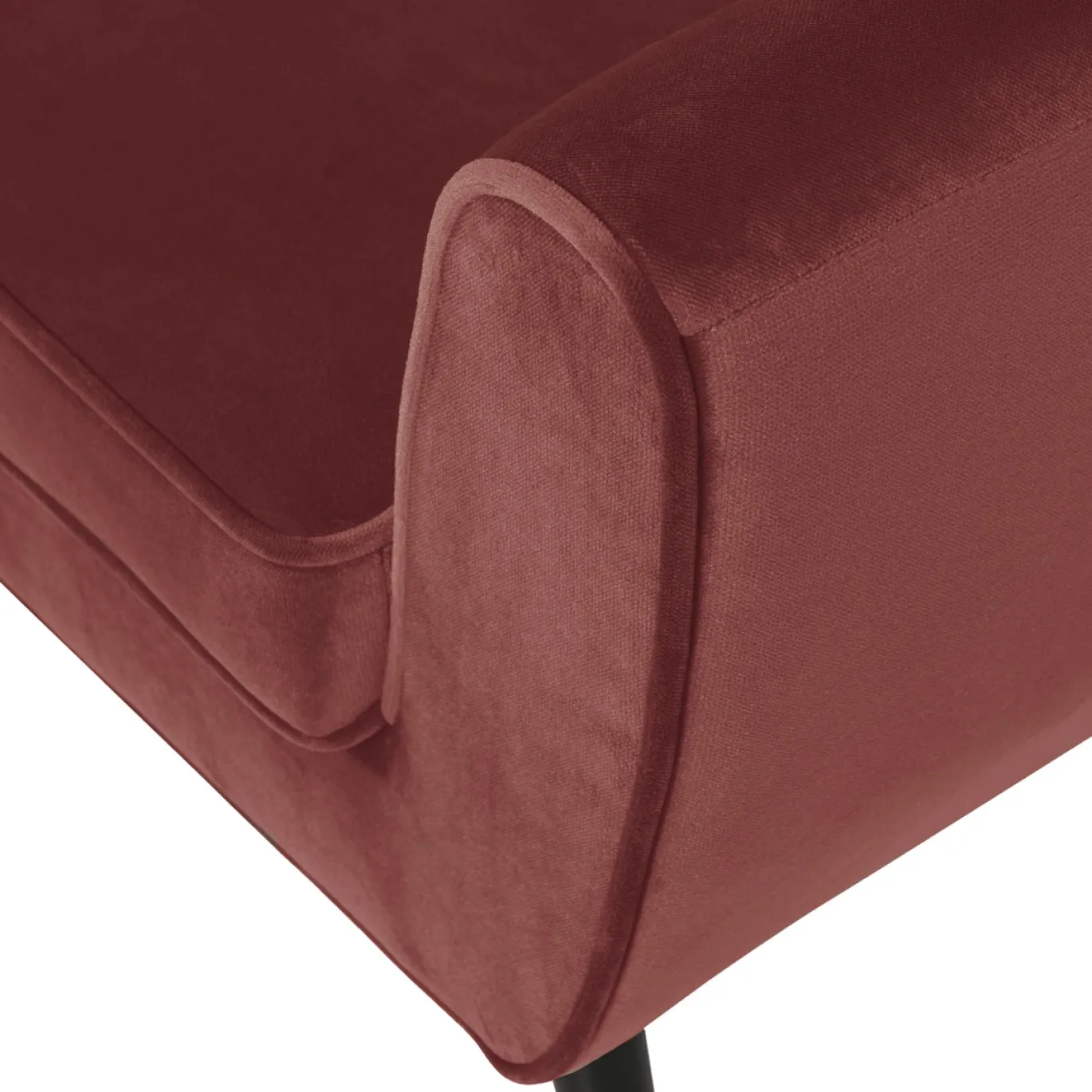 Woood Fauteuil Rocco Fluweel Bordeauxrood