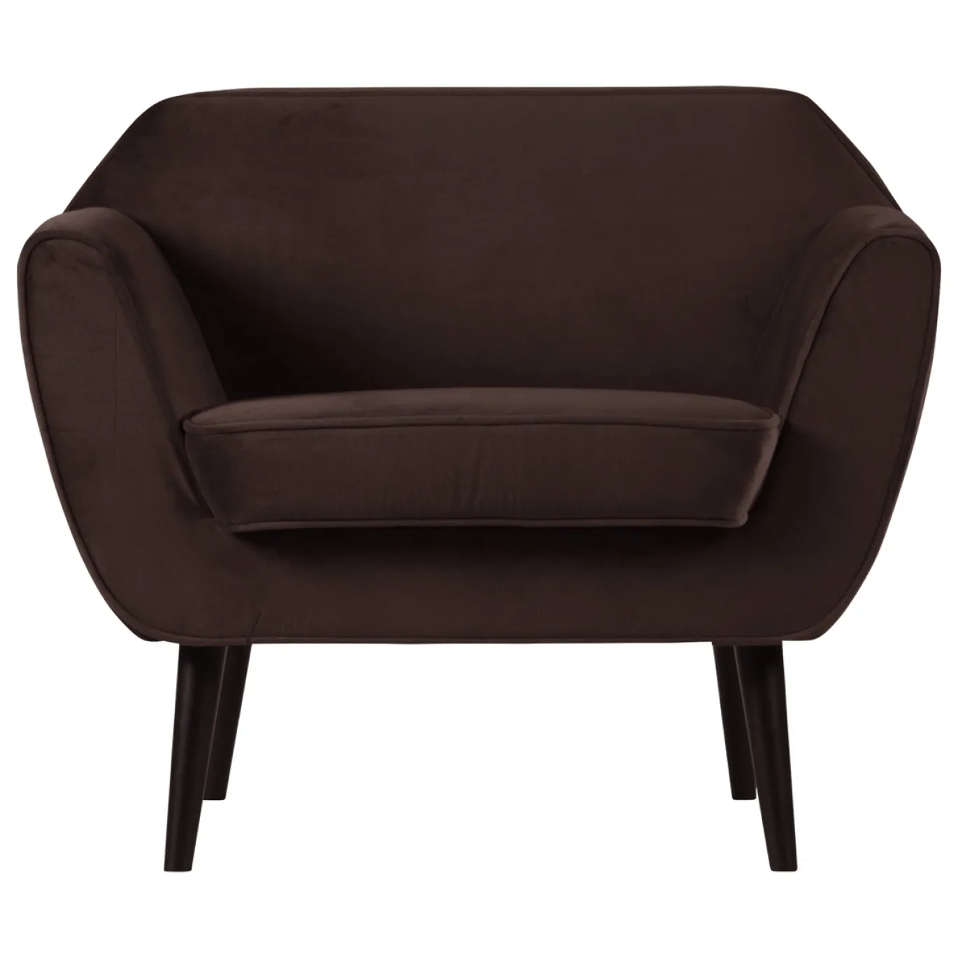 Woood Fauteuil Rocco Fluweel Donkerbruin