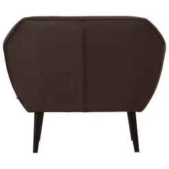 Woood Fauteuil Rocco Fluweel Donkerbruin