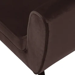 Woood Fauteuil Rocco Fluweel Donkerbruin