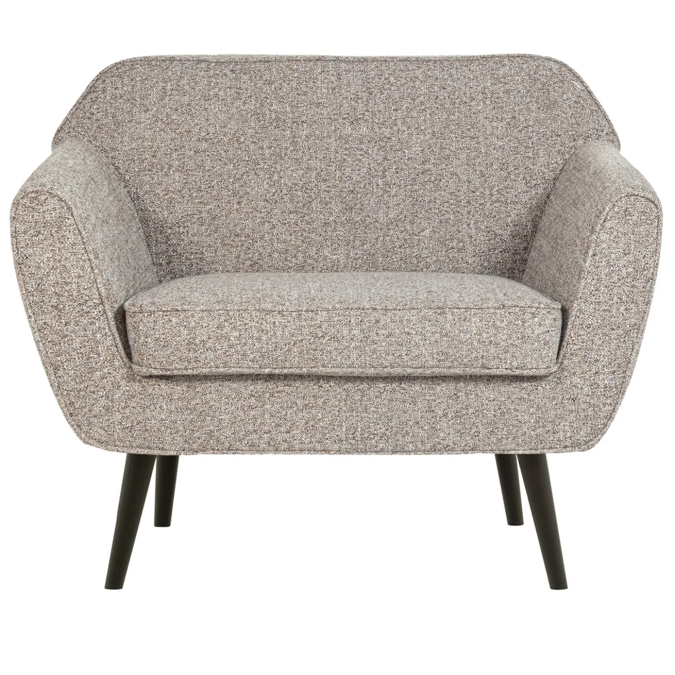 Woood Fauteuil Rocco Geweven Stof Bruin Melange