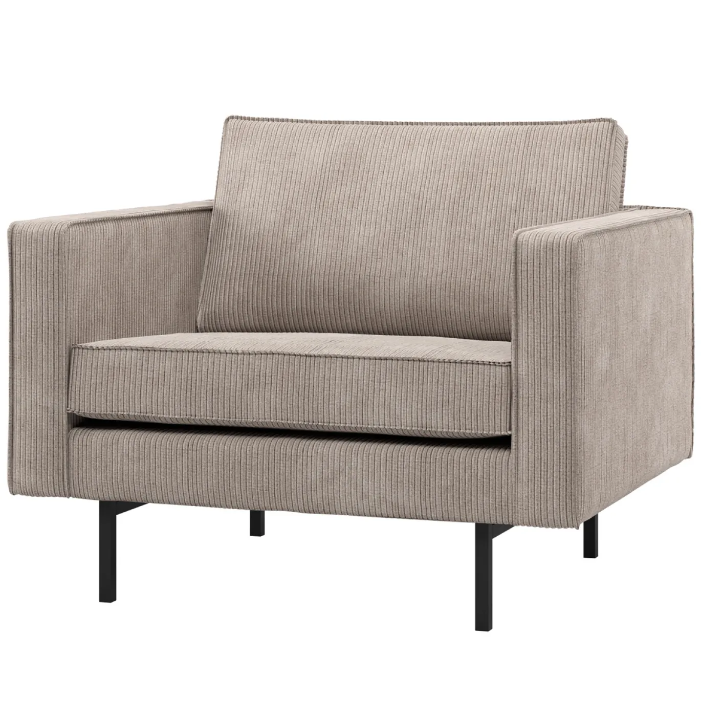 Woood Fauteuil Rodeo Ribstof Donkerzand