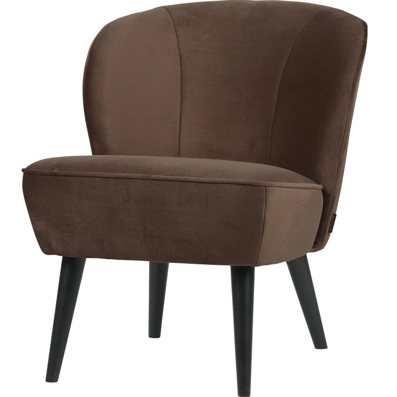 Woood Fauteuil Sara Velvet Donkerbruin