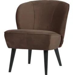 Woood Fauteuil Sara Velvet Donkerbruin
