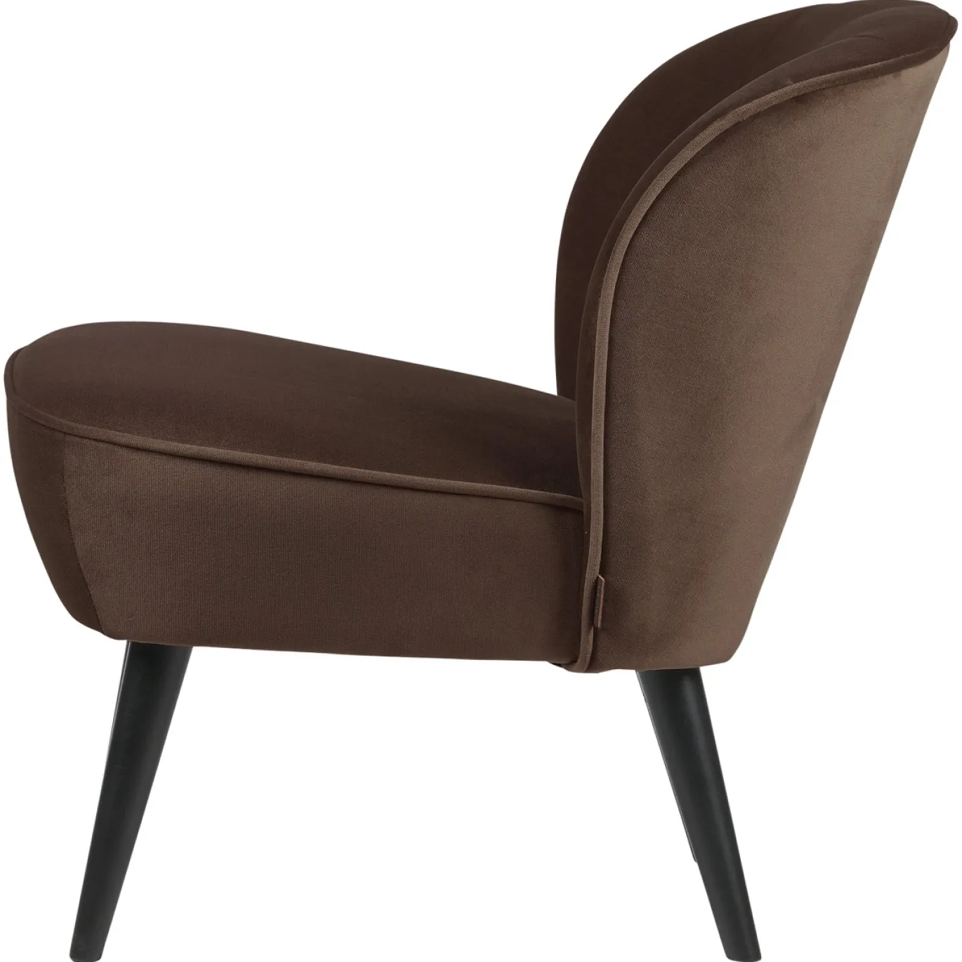 Woood Fauteuil Sara Velvet Donkerbruin