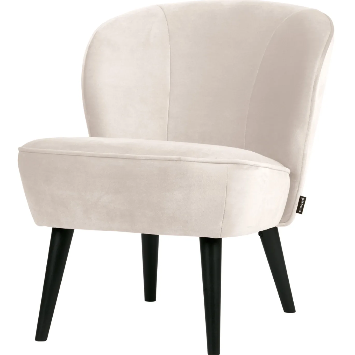 Woood Fauteuil Sara Velvet Off White
