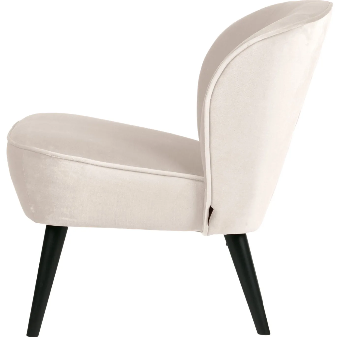 Woood Fauteuil Sara Velvet Off White