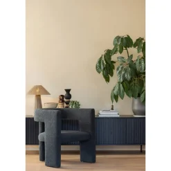 Woood Fauteuil Tiwa Bouclé Donkergrijs