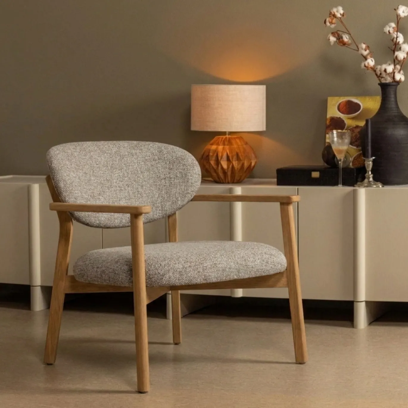 Woood Fauteuil Udar Naturel Met Houten Frame Naturel