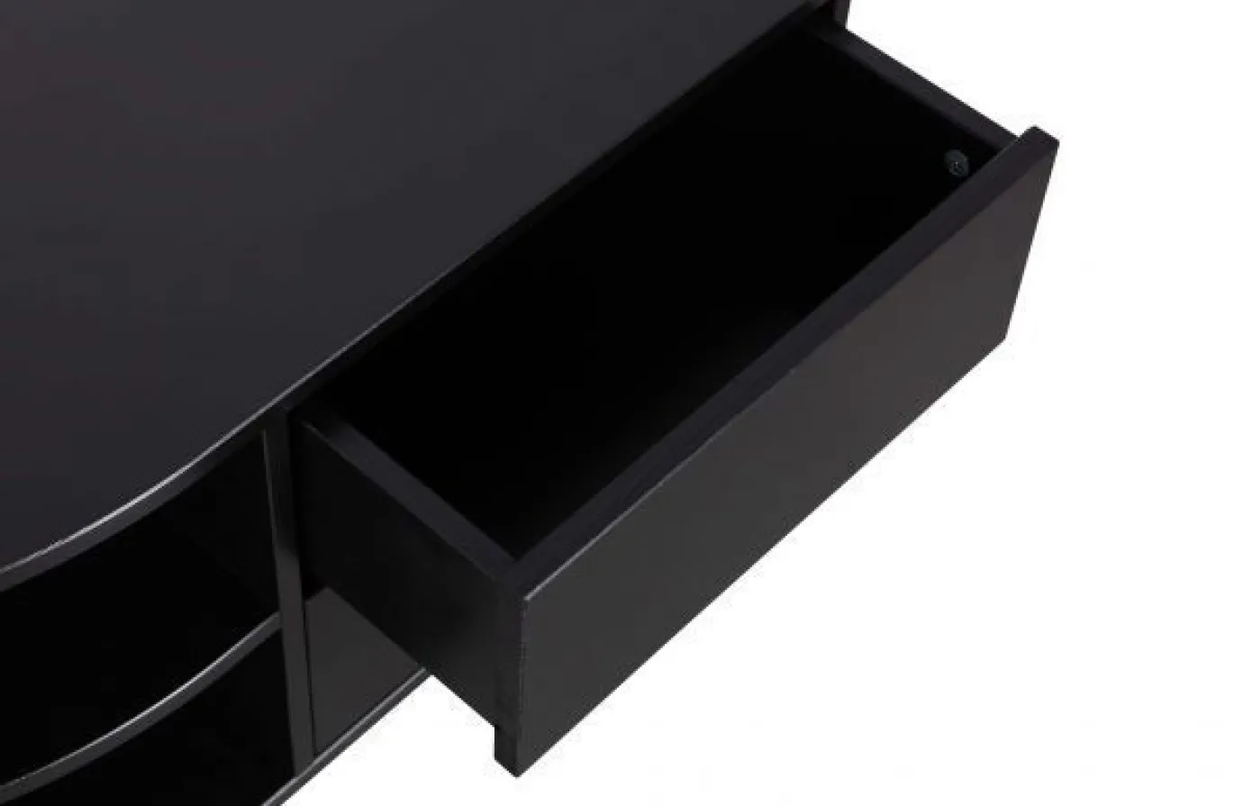 Woood Finca Tv Meubel Rond Links 78 Cm Grenen Zwart