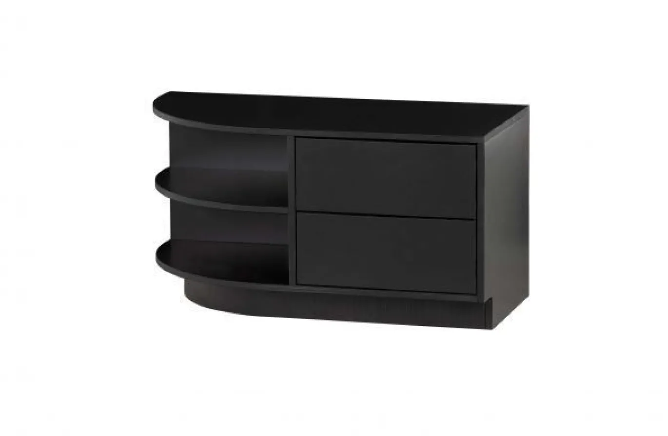 Woood Finca Tv Meubel Rond Links 78 Cm Grenen Zwart