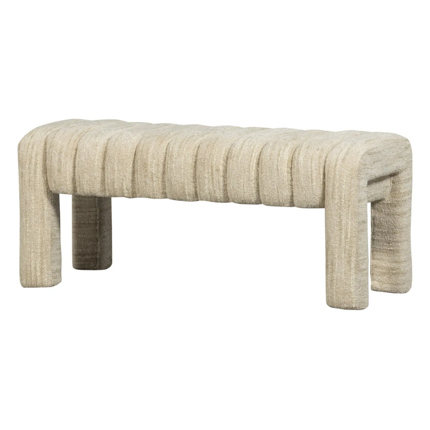 Woood Gestoffeerd Bankje Frex Boucle Naturel
