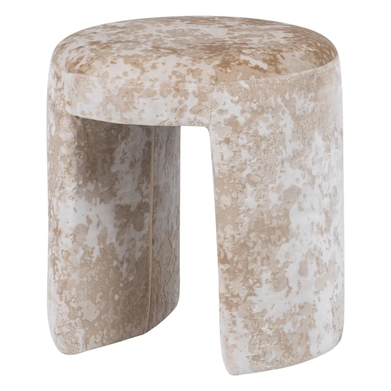 Woood Gestoffeerde Kruk Charlie Structuur Stof Beige