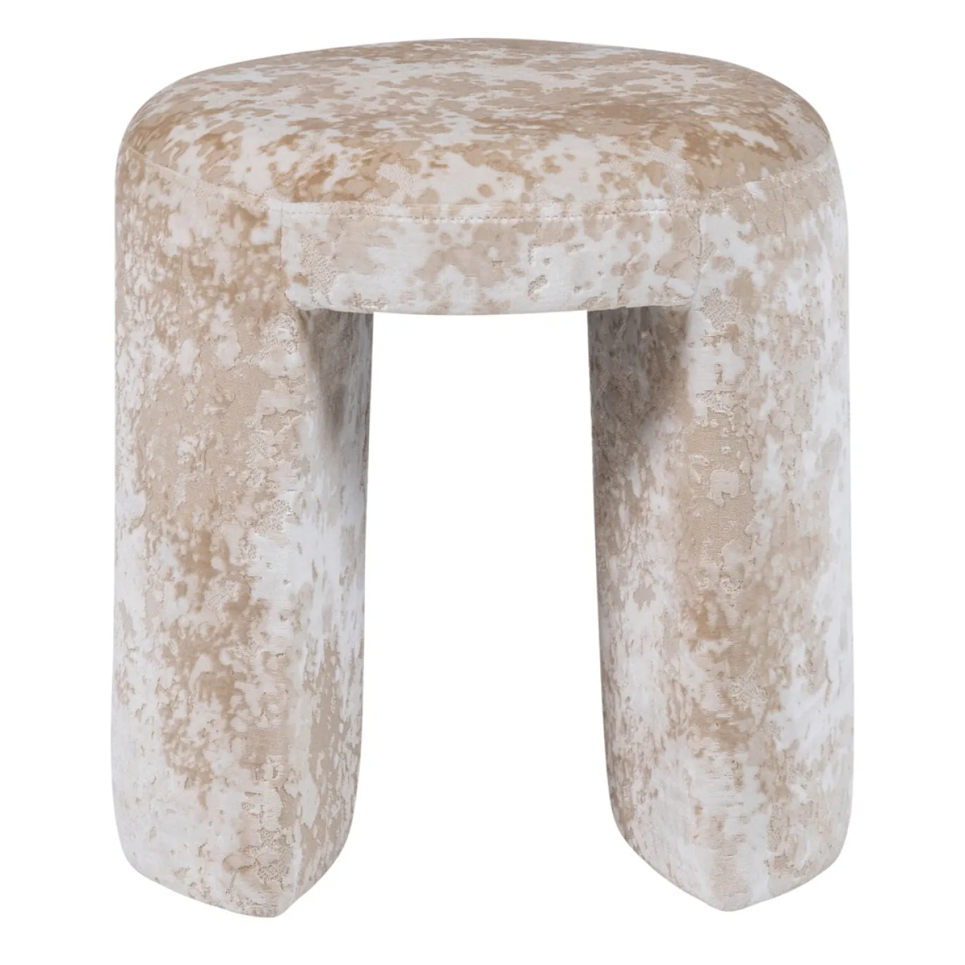 Woood Gestoffeerde Kruk Charlie Structuur Stof Beige